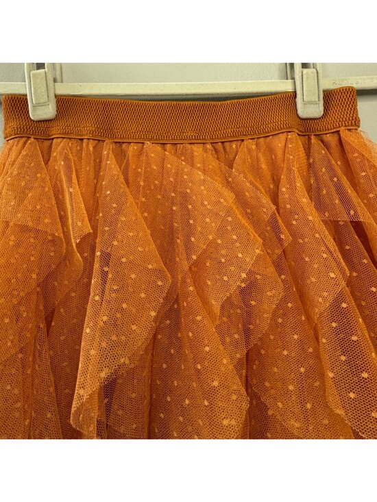 ANTHROPOLOGIE Cherie Ruffled Tulle Midi Skirt Womens XXS Orange Tiered Romantic - Picture 3 of 8